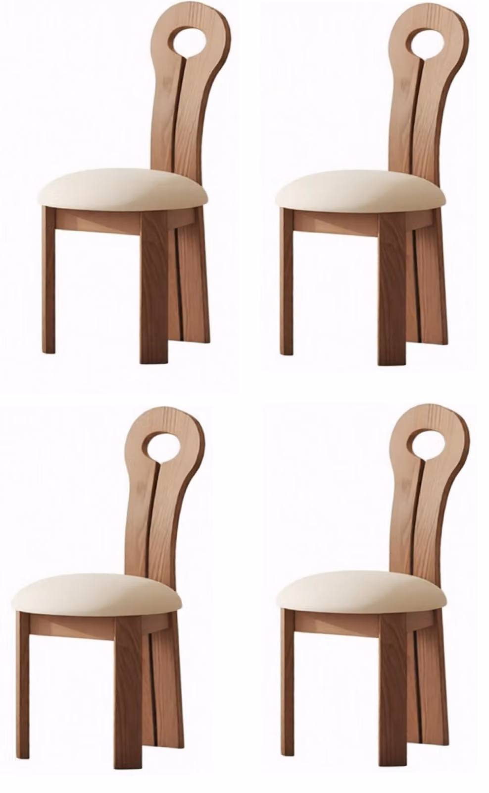 Sedie da pranzo moderne, set di 4, tessuto, design per la sala da pranzo