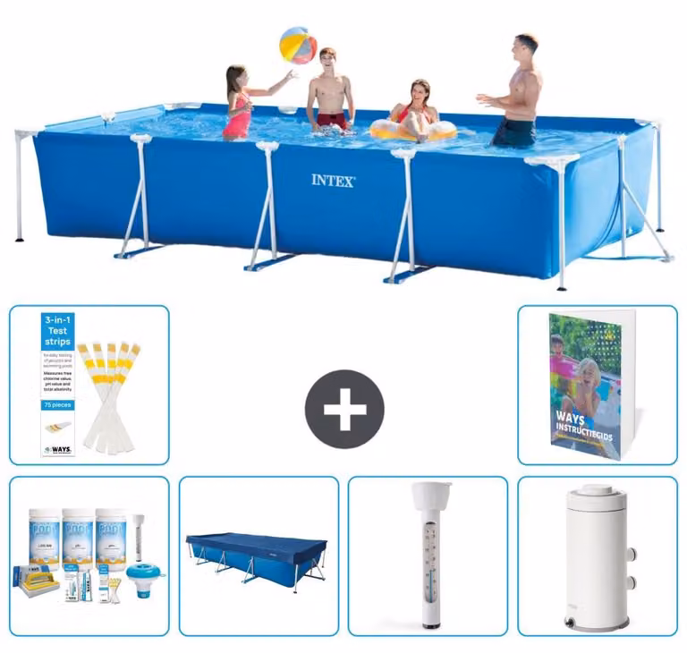 Piscina fuori terra rettangolare - 450x220x84 cm - composta da 5 elementi, modello S63