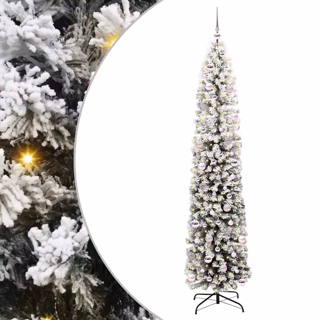 Albero di Natale artificiale verde vidaXL con 300 LED luce bianca calda, Altezza: 240 cm – 2