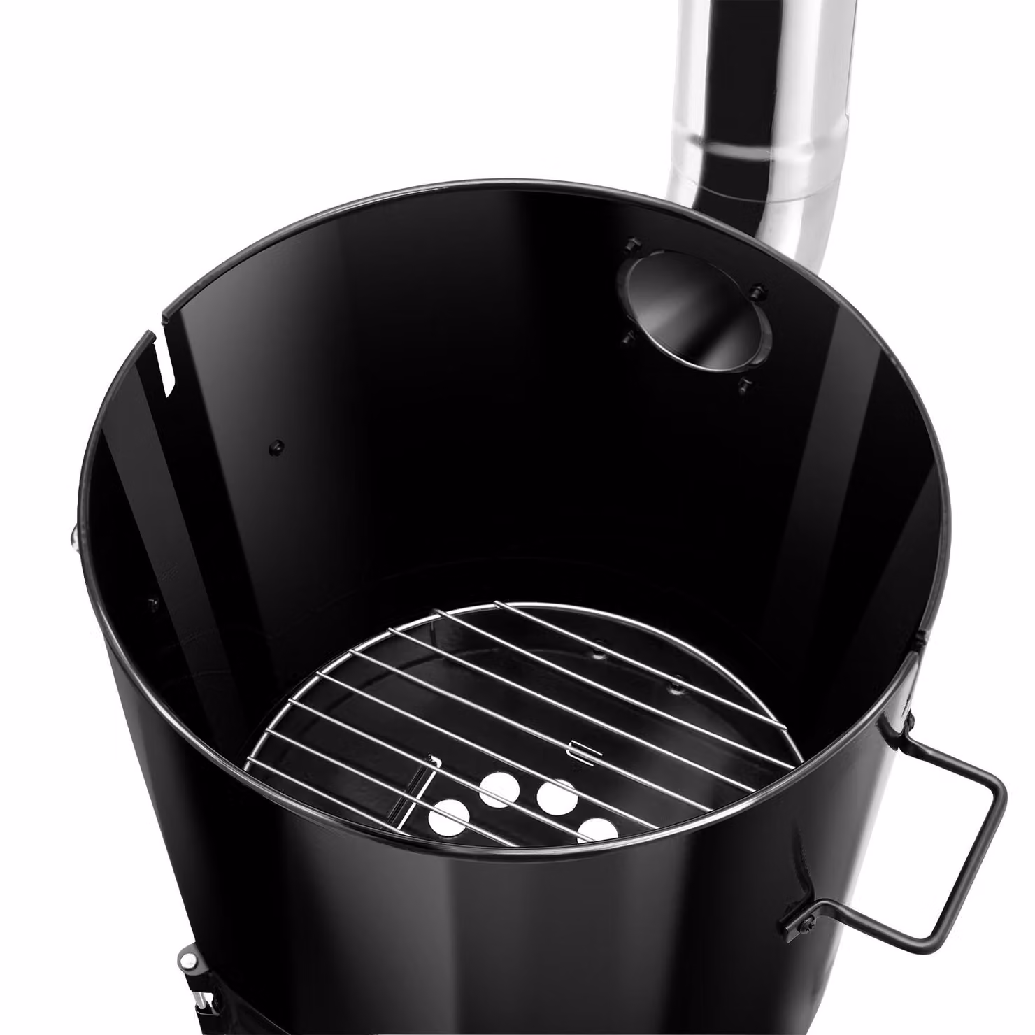 Barbecue da campo Rocket tectake in acciaio nero con termometro e accessori inclusi – 1