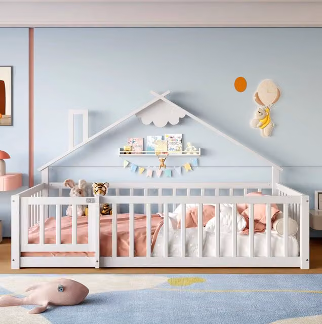 Letto per bambini 90x190 cm con struttura a casetta