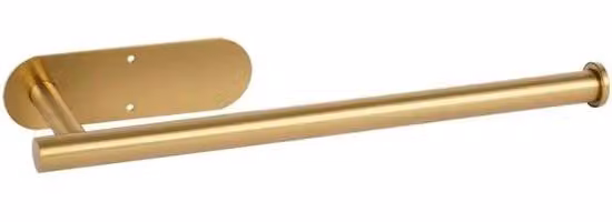 Supporto da parete Klebefix in acciaio inossidabile, ovale, lungo, dorato, senza forature né viti, per bagno e cucina.