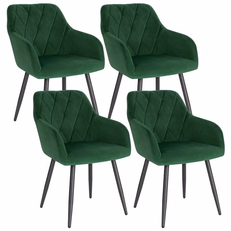 Sedia da pranzo - Sedia da ufficio - Sedia con braccioli - Sedia in stile scandinavo - Gambe in metallo - Rivestimento