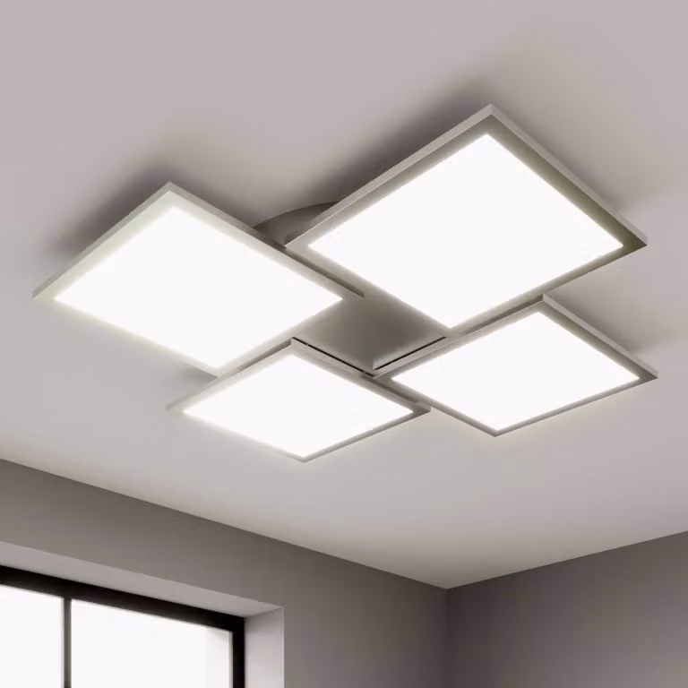 Plafoniera a LED Ilira Lucande, dimmerabile, Alluminio / Grigio / Zincato, Cucina, Alluminio, Moderno, Plafoniera LED