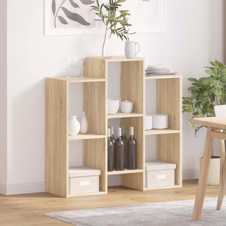 Credenza moderna vidaXL in rovere Sonoma, colore beige e marrone, L 90 x P 30 x H 90 cm