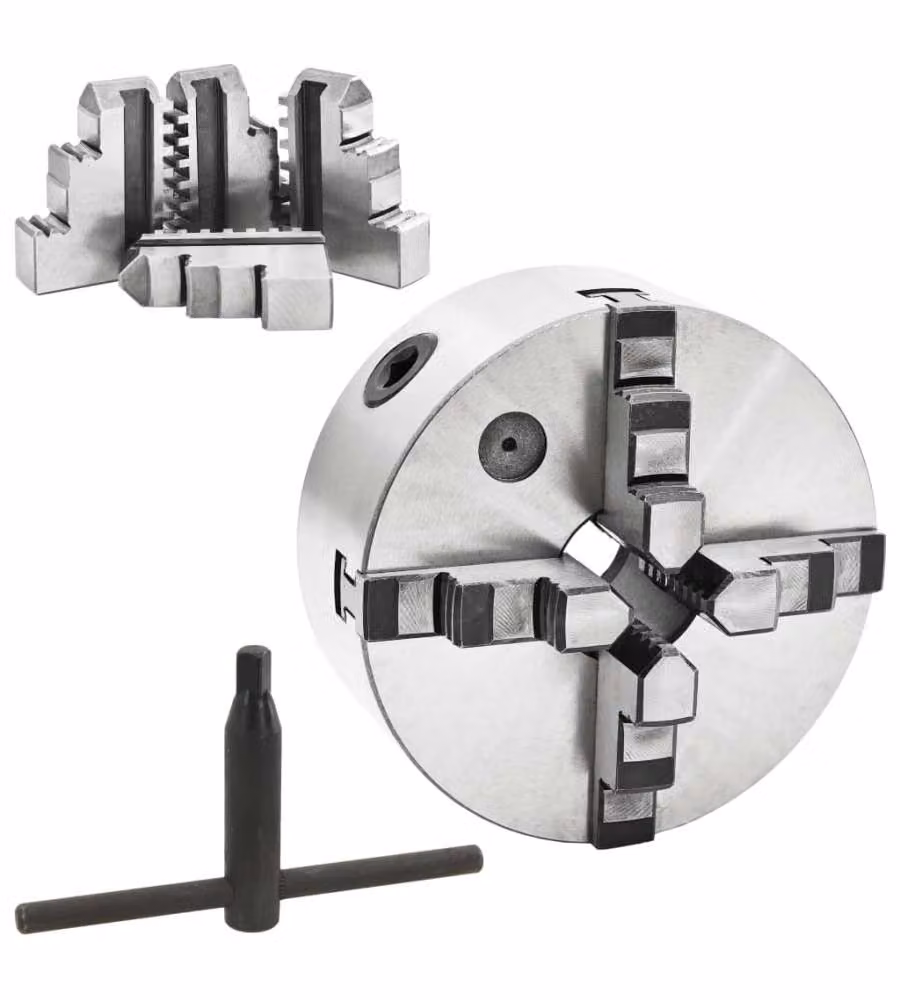 Mandrino per Tornio a 4 Griffe Autocentrante 160 mm in Acciaio