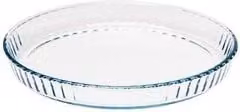 Stampo per crostata rotondo Pyrex in vetro temperato trasparente, diametro 28 cm