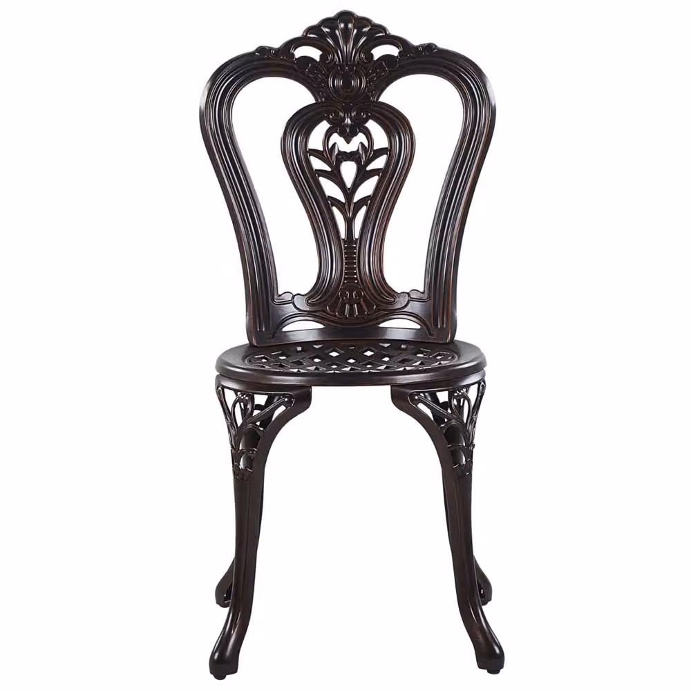 Set di 2 sedie da giardino Bistro BELIANI in alluminio marrone senza braccioli modello vintage – 2
