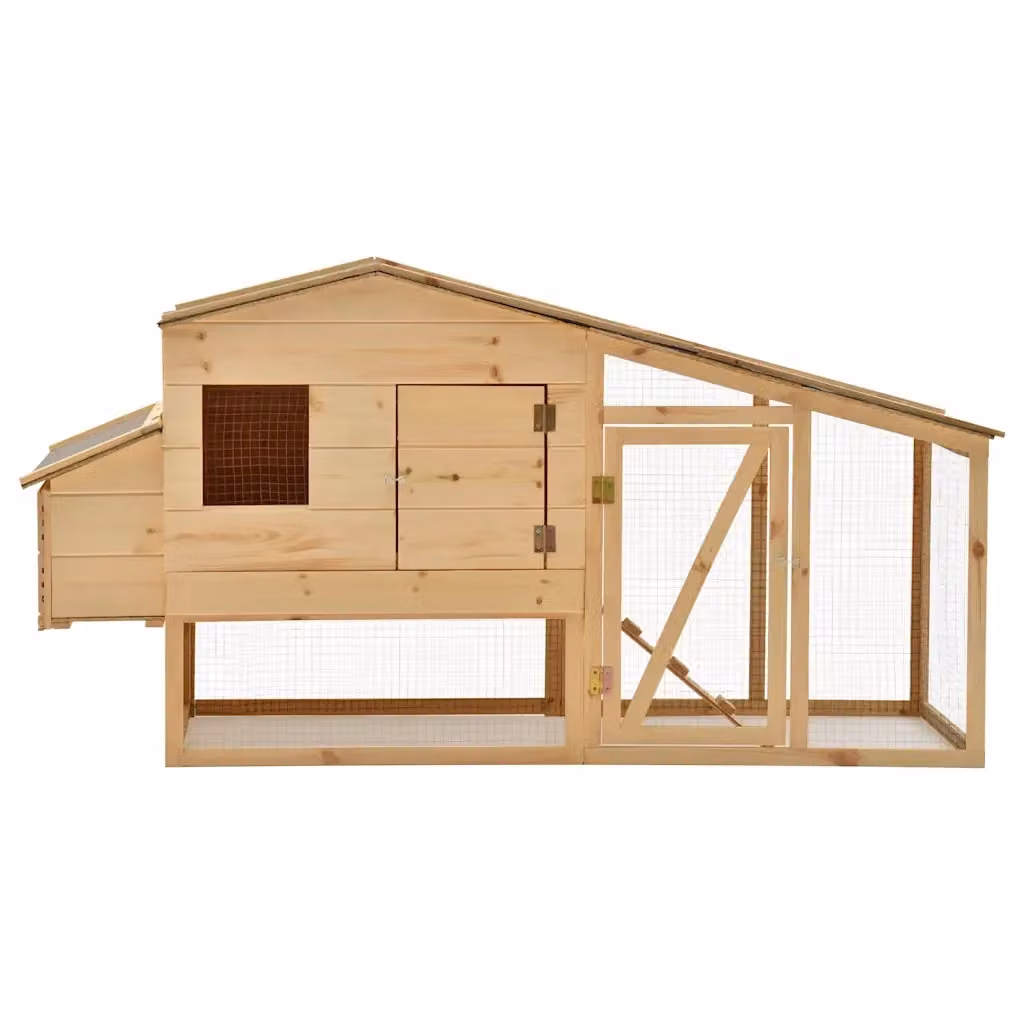 Pollaio vidaXL in legno di pino massello marrone L: 178 cm, P: 67 cm, H: 92 cm – 2