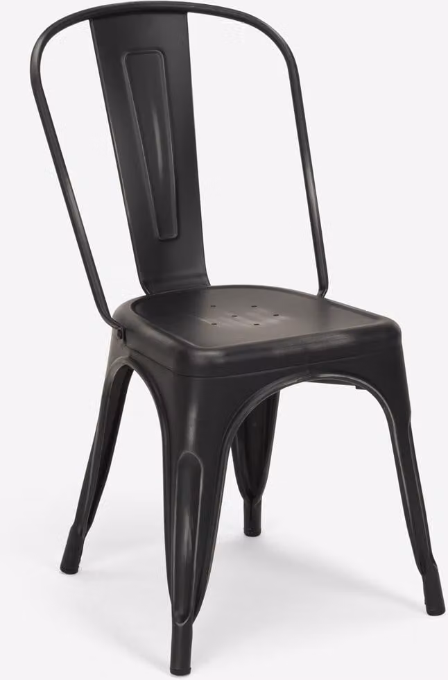 stühle im industriedesign aus metall vintage shabby chic stil steel old - Schwarz