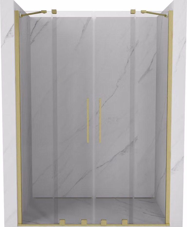Mexen Velar Duo porta doccia scorrevole 160 cm, trasparente, oro spazzolato - 871-160-000-02-55