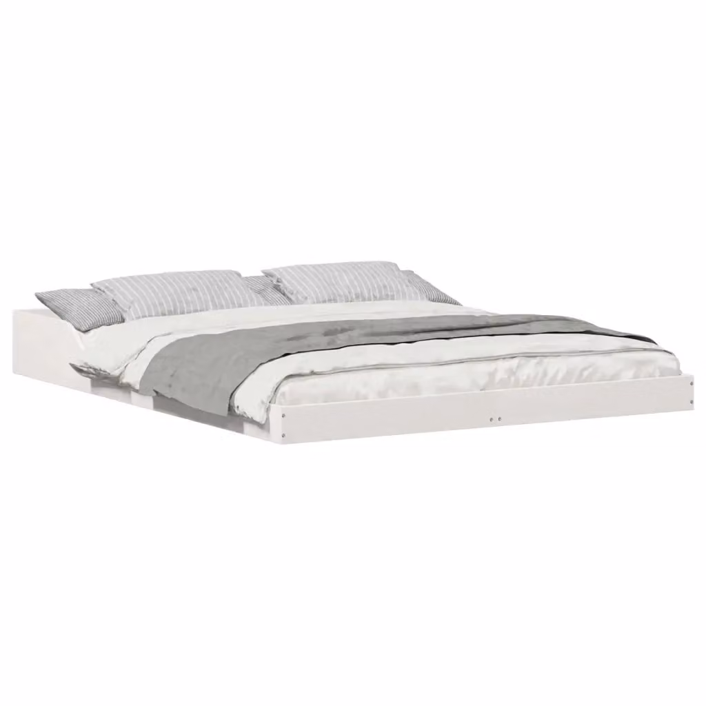 Struttura letto moderno in pino massello bianco vidaXL L/P/H: 213.5 x 163.5 x 220 cm – 2