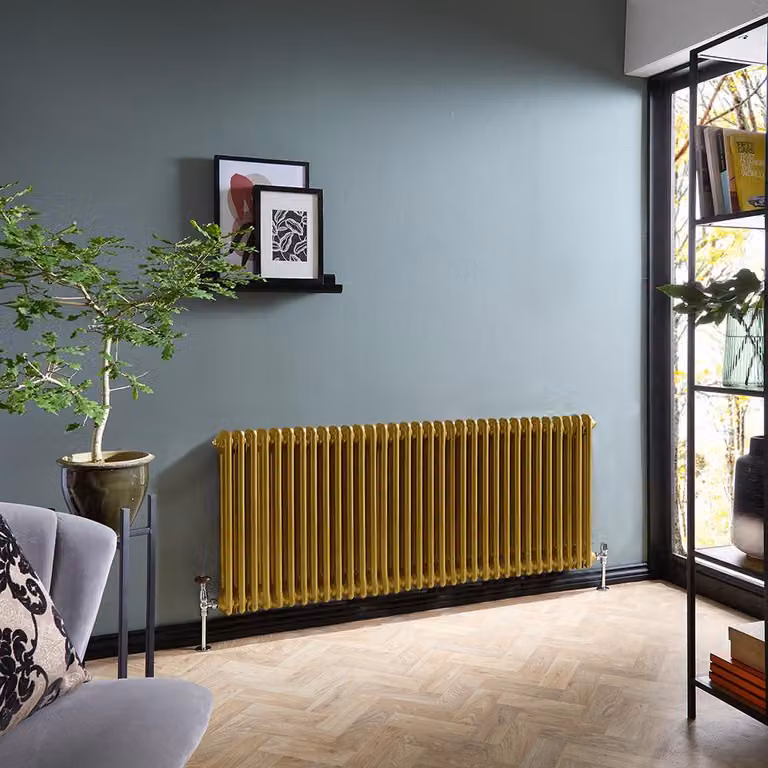 Radiatore Tradizionale a Doppia Colonna Orizzontale - Oro Metallizzato - 600mm x 1505mm - Regent
