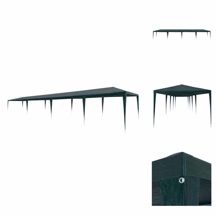 vidaXL Tenda per feste 3x12 m PE Verde - Padiglioni e tende per feste