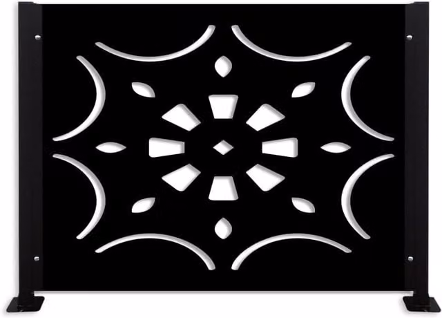 Ringhiera rettangolare Signorbit in PVC rivestito nero opaco L: 118 cm, H: 90 cm