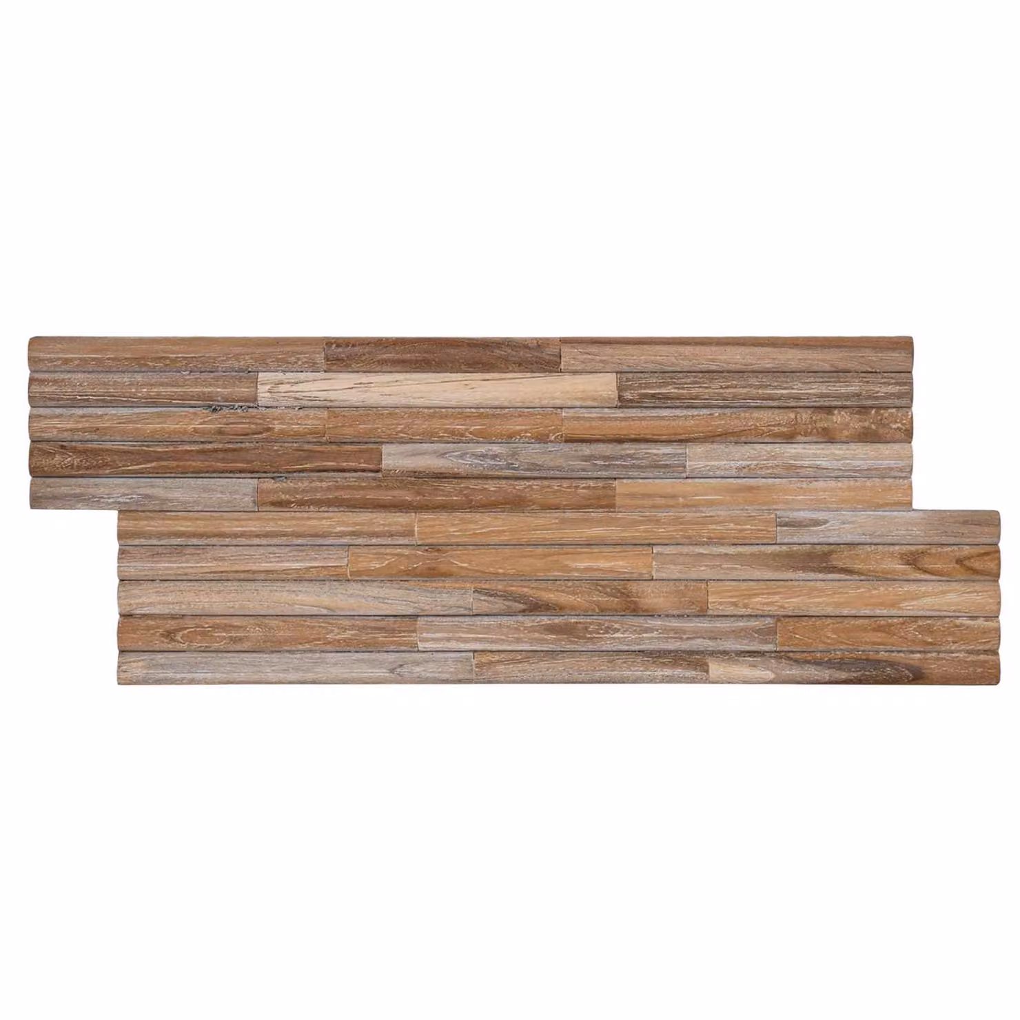 Set di 10 pannelli da parete vidaXL in legno effetto teak marrone L: 55 cm, P: 20 cm, H: 2 cm