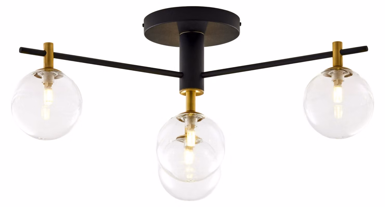 Lampada da soffitto FIGARO nero e oro 4xG9x8W in metallo, dimensioni: 34x71x71 cm, IP20, Jupiter