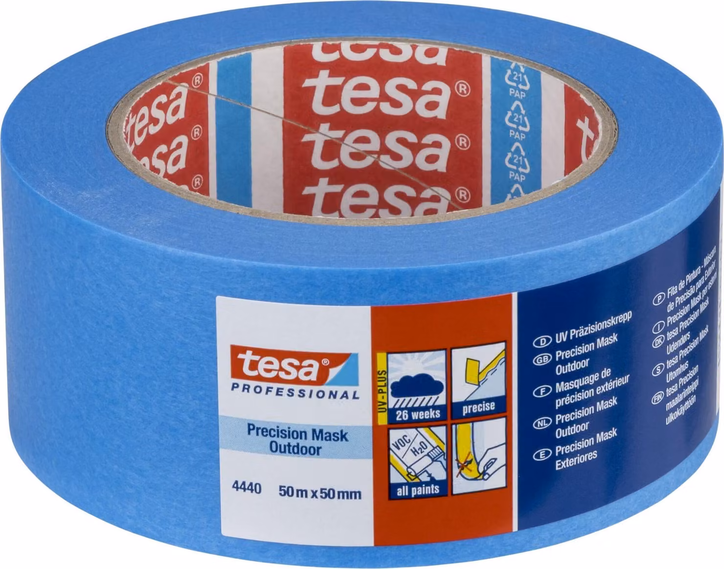 Tesa Kreppband 50m x 50mm Preci.outd.Prof. Blau 04440