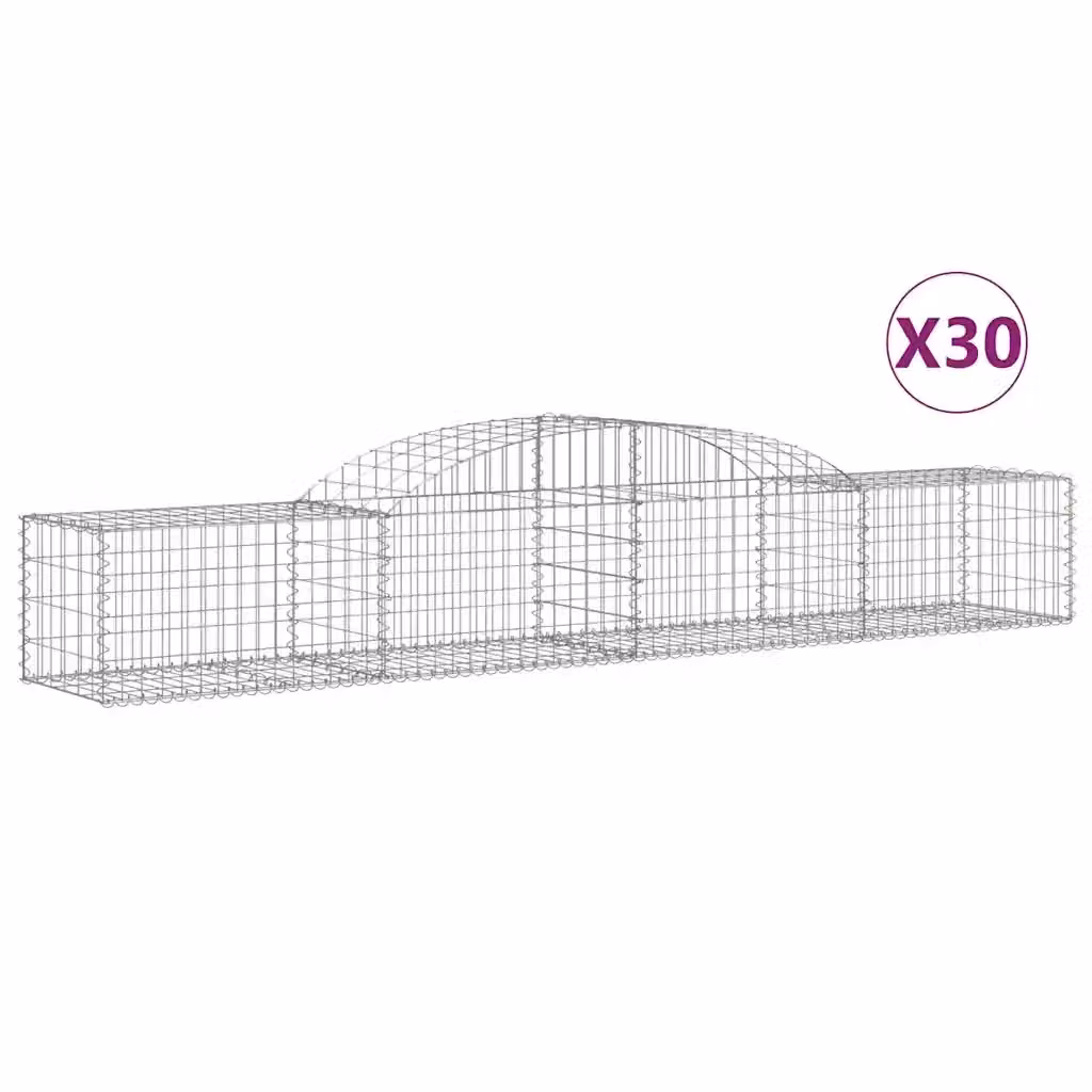 Set di 30 Cesti Gabbioni ad Arco Videx in Acciaio Zincato Grigio L: 300 cm, P: 50 cm, H: 40/60 cm – 2
