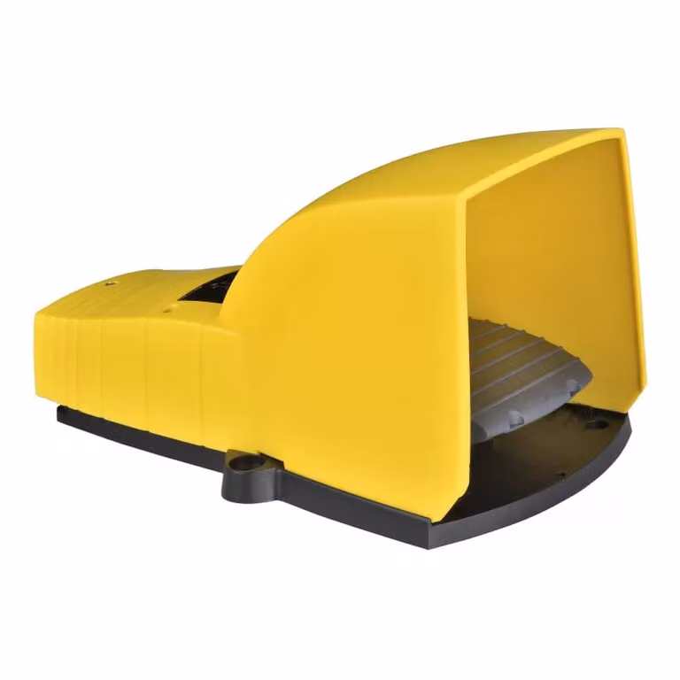 Interruttore a pedale Schneider Electric, Harmony XPE, singolo, in plastica, giallo, a 1 stadio, 2Ö+2S, IP55, con coperchio di protezione XPEY311