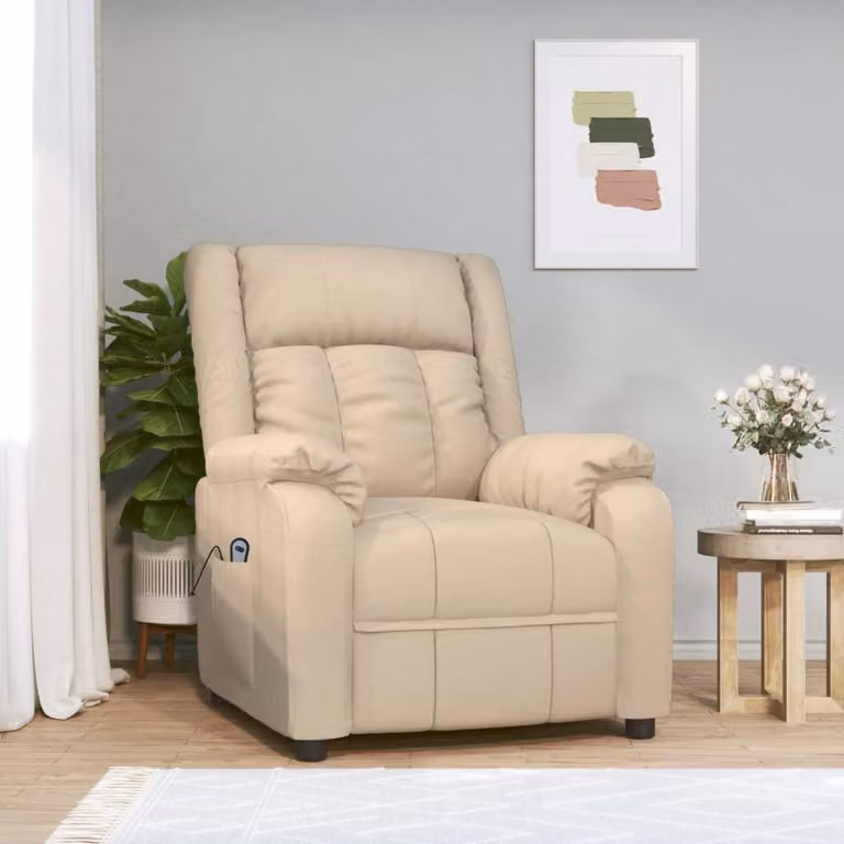 Maison Exclusive - Poltrona relax elettrica in tessuto color crema