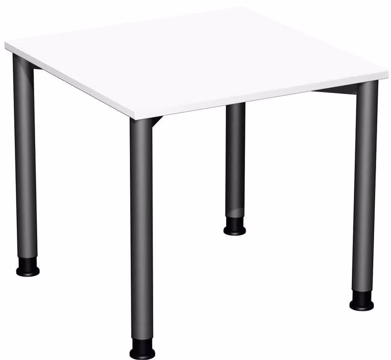 Scrivania regolabile in altezza, 800x800x680-800, bianco/antracite