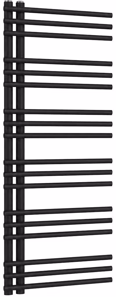 Radiatore da bagno Burke - L/P - attacco asimmetrico da 50 mm - 562W - nero opaco - 1200x500 mm