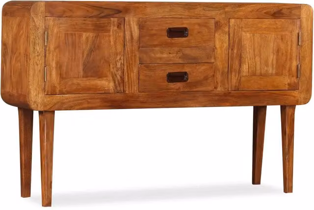 Credenza in Legno Massello con Finitura Ambra 120x30x75 cm 244682