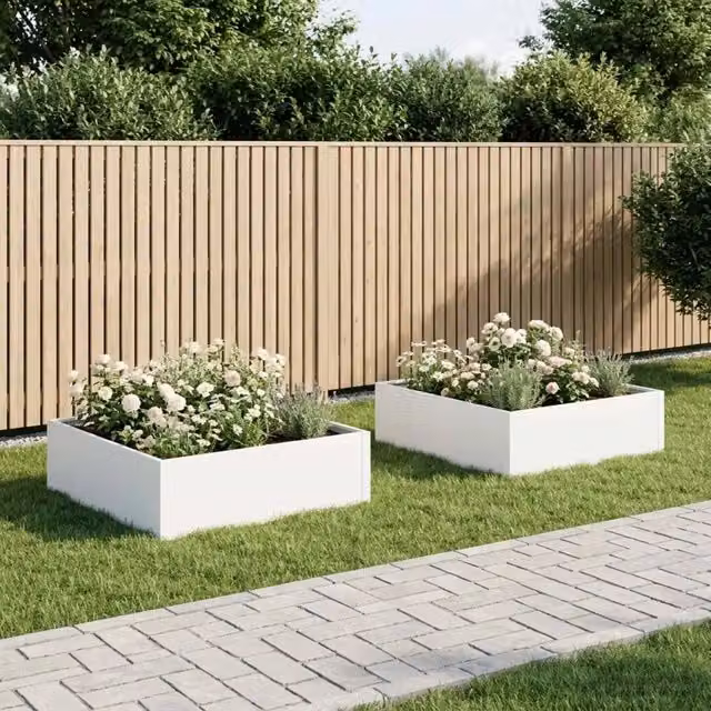 Vaso da giardino 2 pz Bianco 100 x 100 x 30 cm 8005081