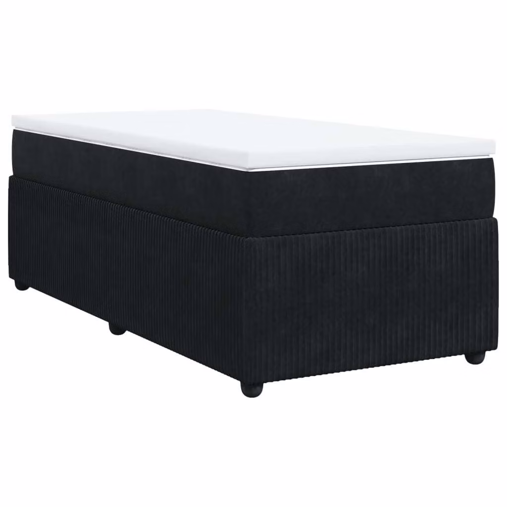 Giroletto a Molle con Materasso Nero 90x190 cm in Velluto