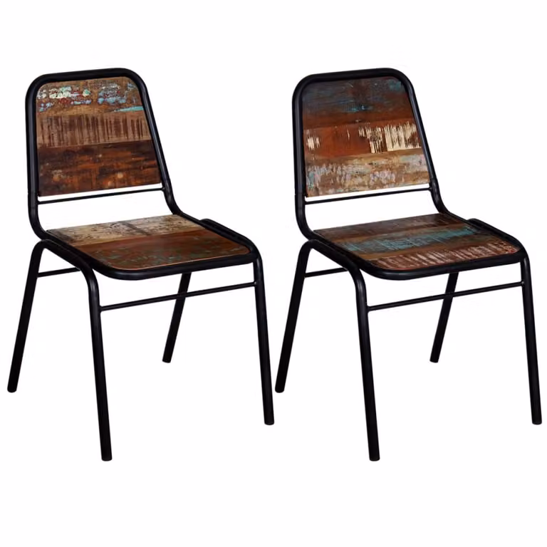 vidaXL Sedie da pranzo 2 pz. Legno massiccio di recupero