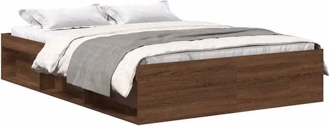 Letto matrimoniale | Letto per adulti | Giroletto Rovere Marrone 120x190 cm Small Double