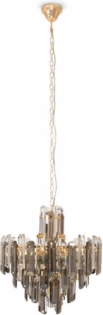 Maytoni Lampadario Sospeso Contemporaneo Flare con 6 Luci in Metallo Oro e Vetro Trasparente