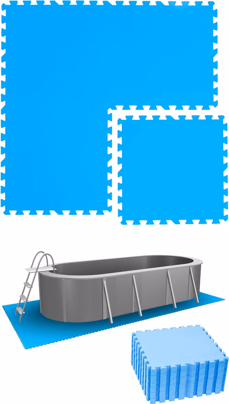 5,6 m² di sottofondo per piscina - 24 tappetini in EVA 50x50 sottofondo per piscina - set di tappetini per sottofondo