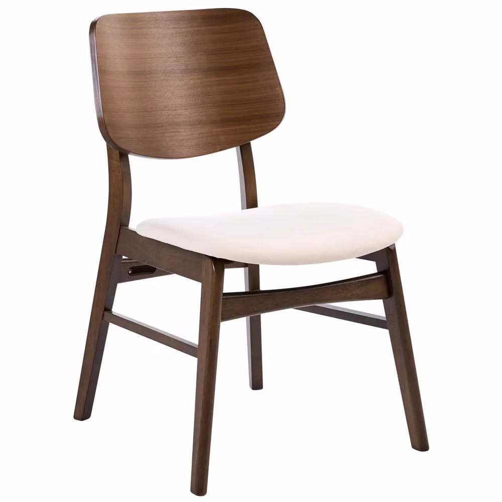 Set di 2 sedie da pranzo BELIANI in tessuto bouclé marrone e bianco con gambe in legno di gomma stile retrò – 2