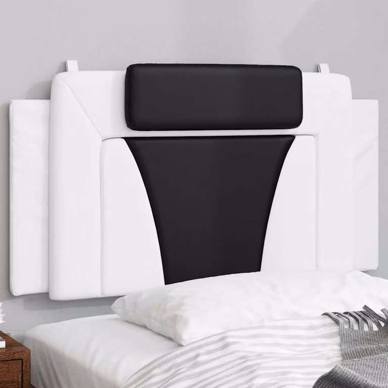 vidaXL Cuscino Testiera Viana in Similpelle Nero e Bianco, Larghezza: 100 cm