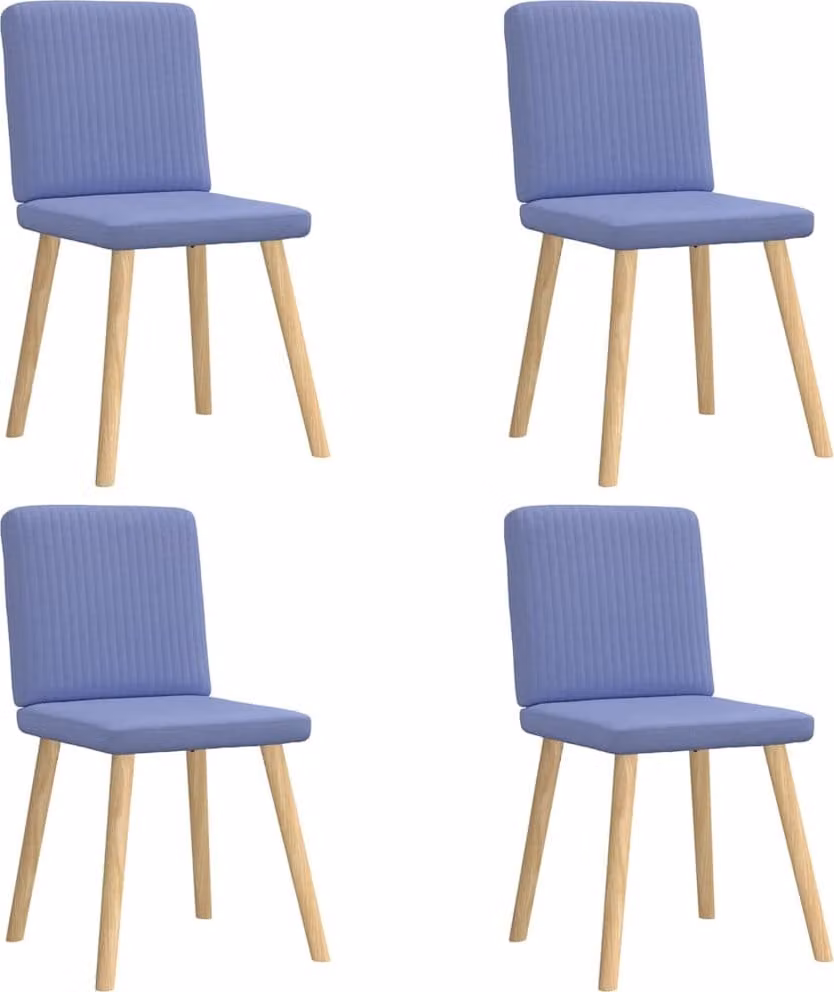 Sedie da Pranzo 4 pz Blu Jeans in Tessuto
