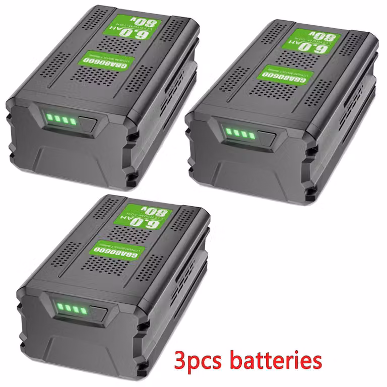 Batteria di ricambio - 80V per utensili da giardino - 6000mAh Li-Ion - Compatibile con tosaerba GBA80600 - Beige