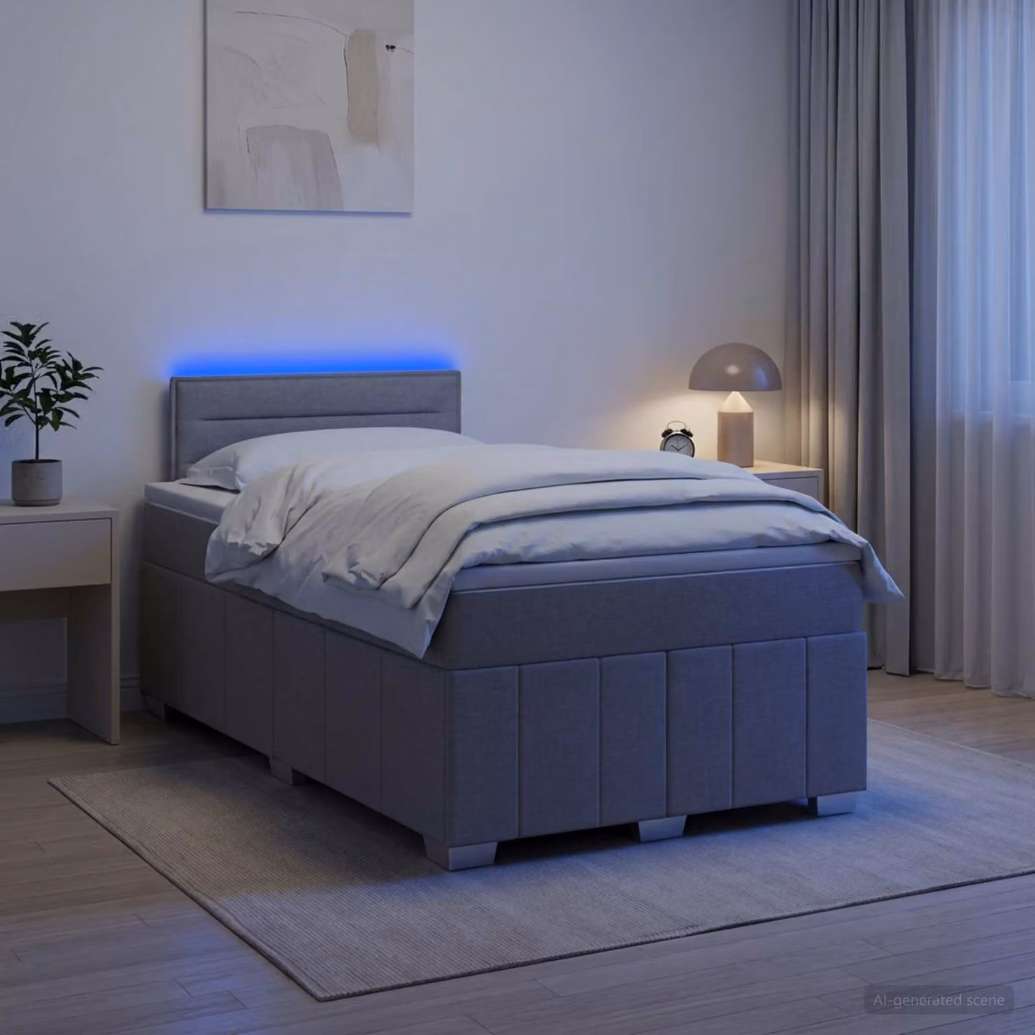 vidaXL Letto box spring con materasso Grigio Chiaro 120 x 190 cm