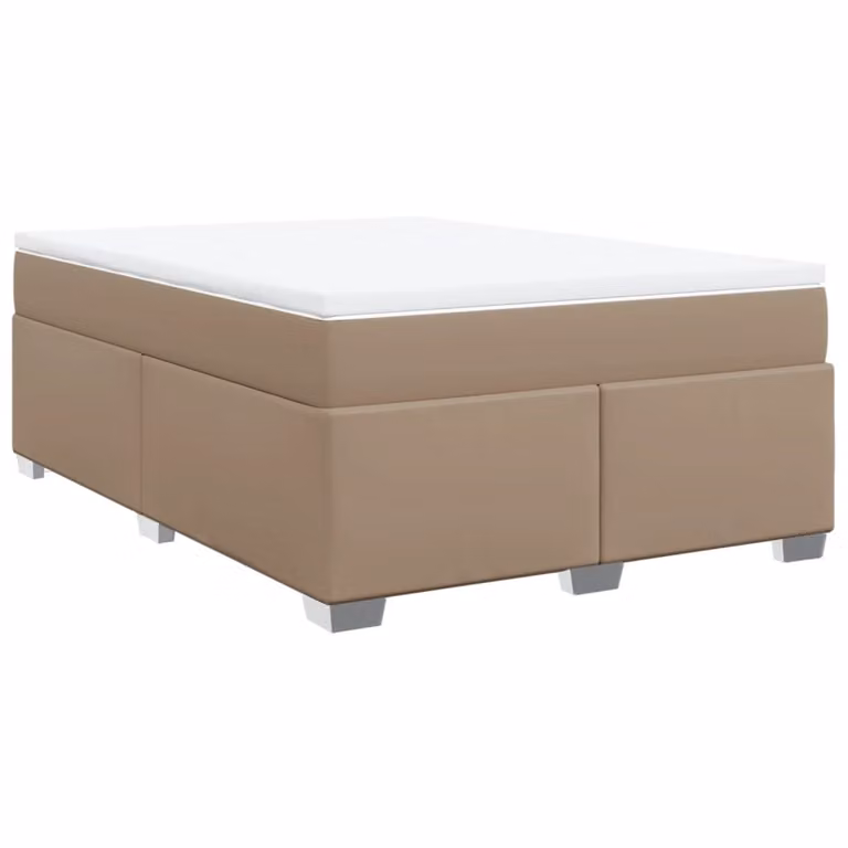 Giroletto a Molle con Materasso Cappuccino 160x200cm Pelle finta