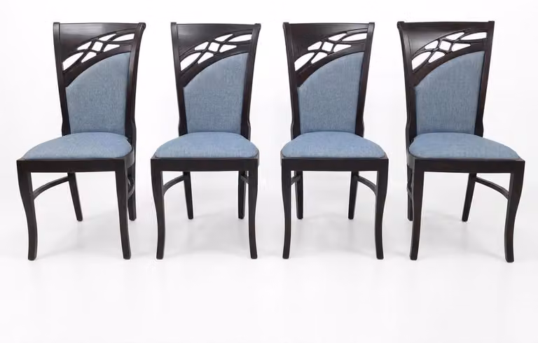 Sedie grigie, 4 sedie, sedie in legno, sedie da pranzo, sedie di design