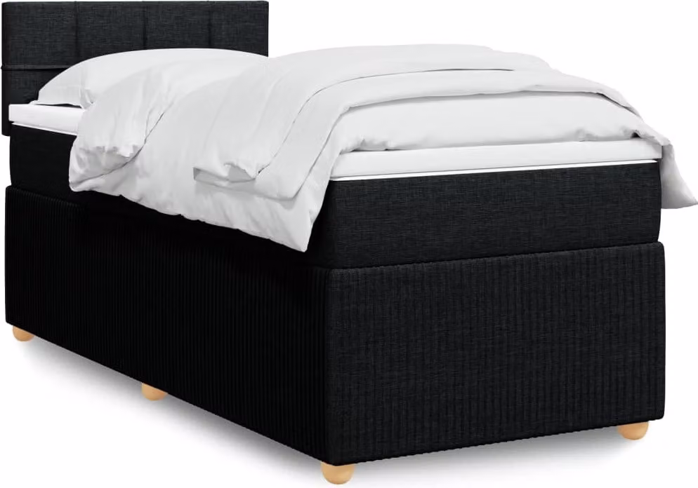 Maison Exclusive - Giroletto a Molle con Materasso Nero 90x190 cm in Tessuto