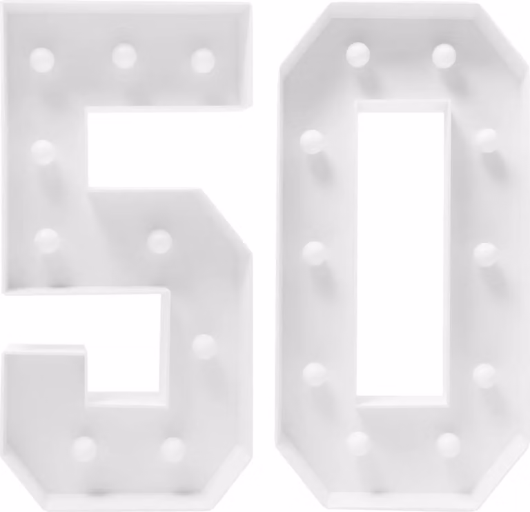 Numeri luminosi a LED, design vintage, funzionamento a batteria, colore bianco