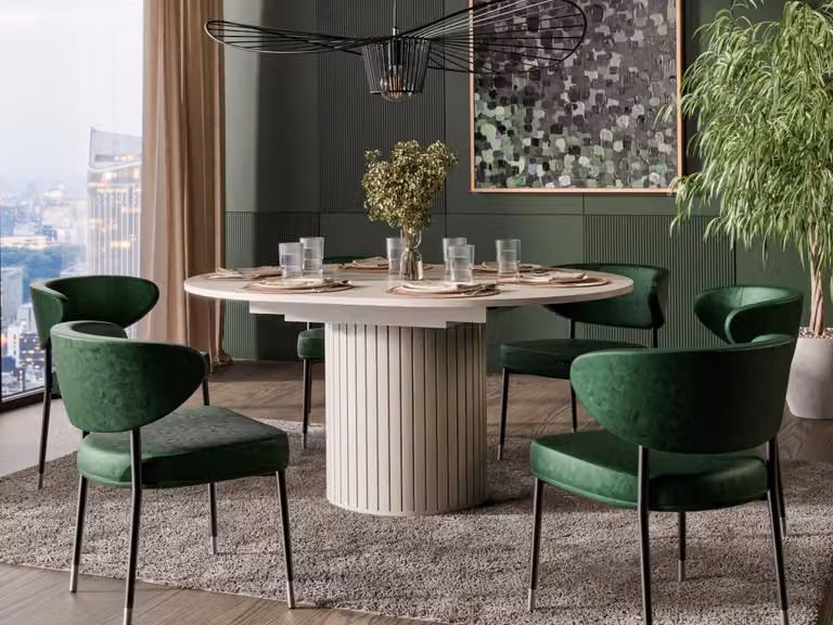 Tavolo da pranzo allungabile 120(160)x120 APEX - cashmere