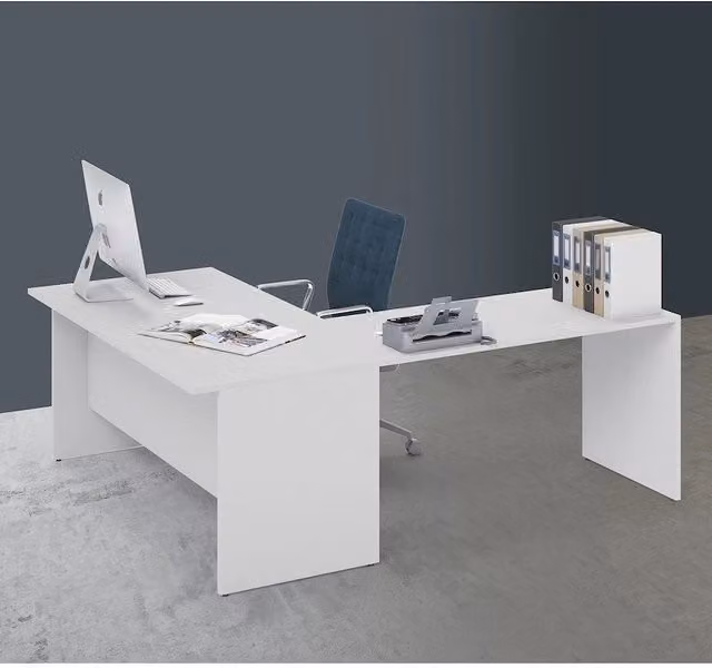 Prolunga per scrivania Iperbriko effetto cemento, L 120 cm x P 60 cm, grigio e bianco