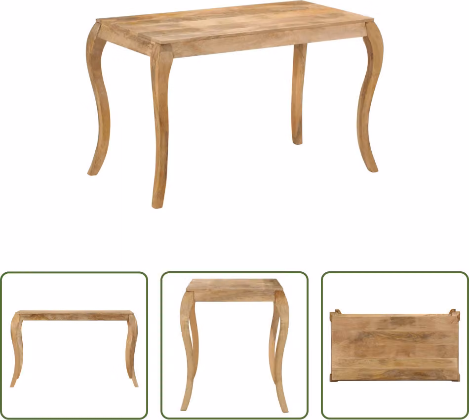 Tavolo da pranzo Living Store, dimensioni 118x60x76 cm, in legno massello di mango