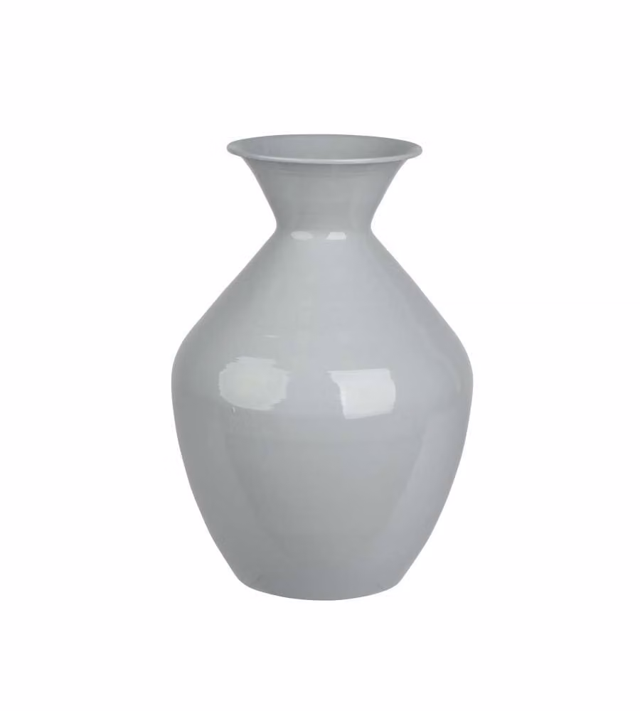 Vaso in ferro Decorativo Grigio 25xH37 cm - Complemento d'arredo moderno
