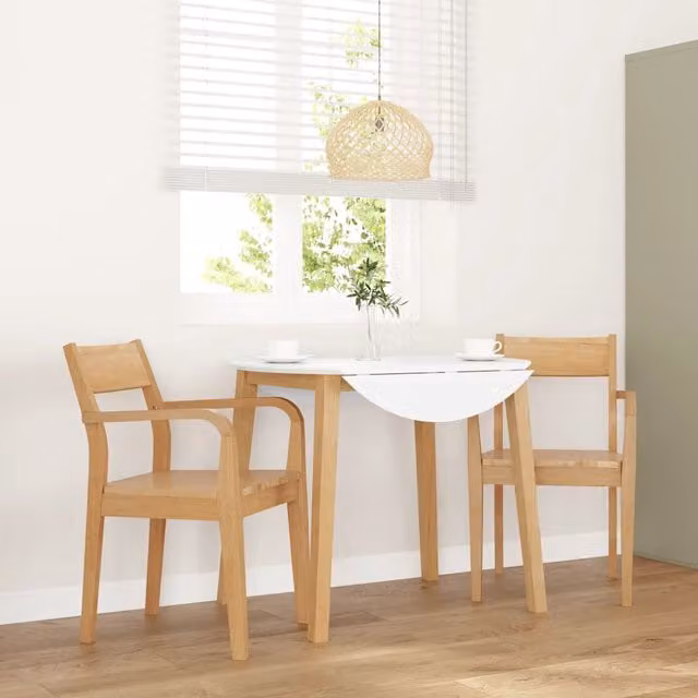 Sedie da Pranzo 2 pz Naturale in Legno Massello di Hevea 4102510
