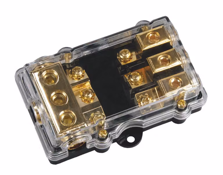 Blocco di distribuzione dei fusibili per mini fusibili ANL 3x 25mm² - 3x 16mm²