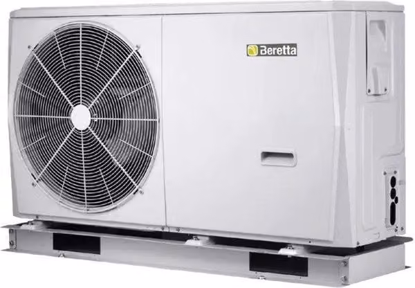 Pompa di Calore Idronica Aria-Acqua Beretta Hydro Unit M 016 Monobloc Reversibile A+++ in Colore Bianco con Comando Remoto e Gas R-32